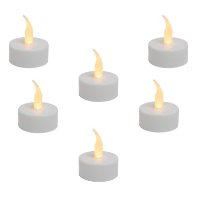 Set candele cu LED-uri, 6 buc, albe, 1 buc LED galben, intermitent - CD 6/WH